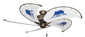 52 inch Nautical Dixie Belle Antique Bronze Ceiling Fan - Sailfish - Game Fish of the Florida Keys Custom Canvas Blades
