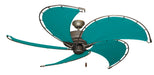 52 inch Raindance Nautical Ceiling Fan in Antique Bronze - Sunbrella Aquamarine Canvas Blades