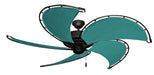 52 inch Raindance Nautical Ceiling Fan Oil Rubbed Bronze - Sunbrella Persian Green Canvas Blades