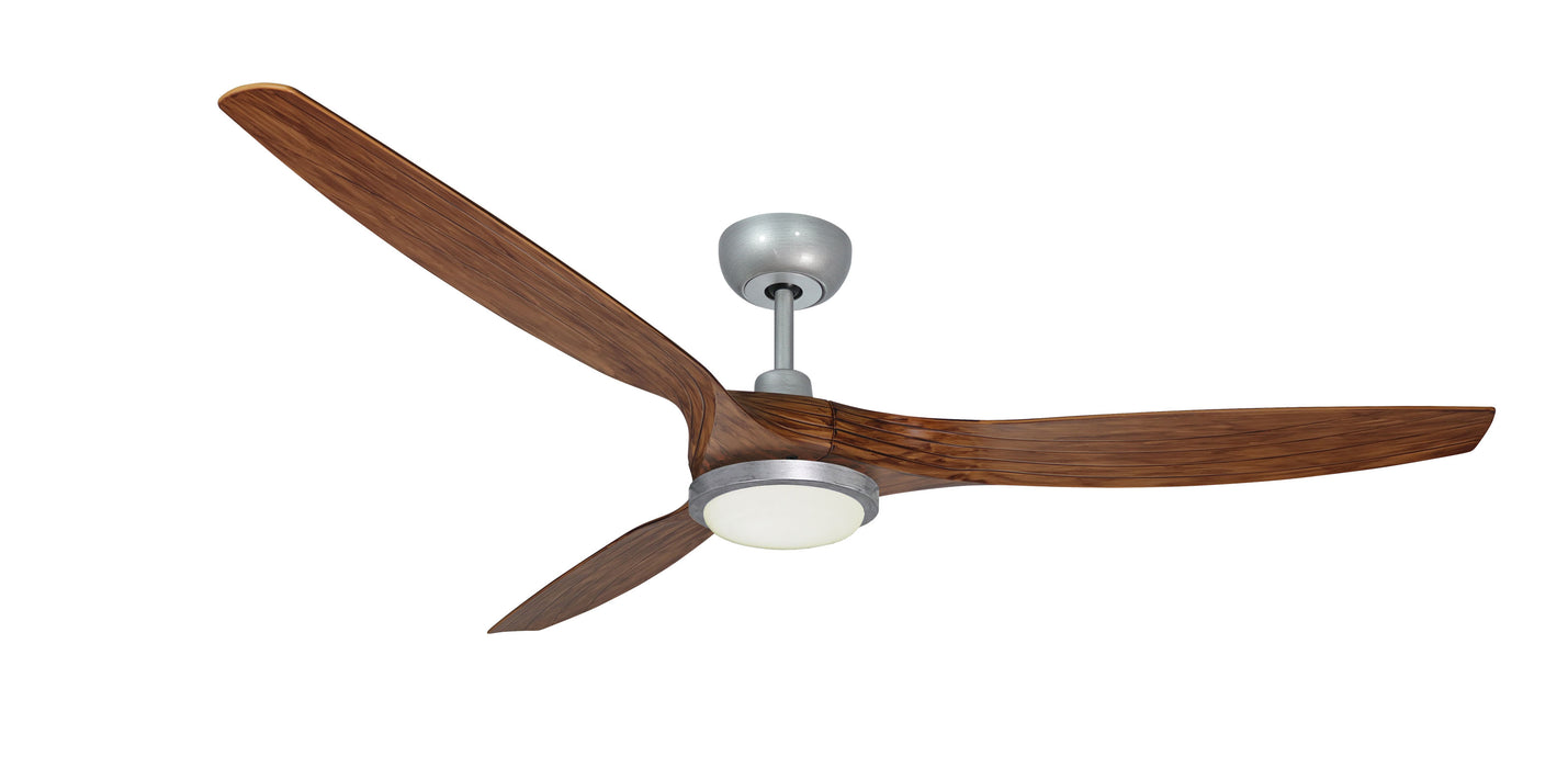 60 inch Solara Smart Fan by TroposAir - Brushed Nickel and Walnut