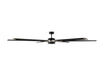 96 Loft LED by Monte Carlo - Midnight Black with Brushed Steel Side View