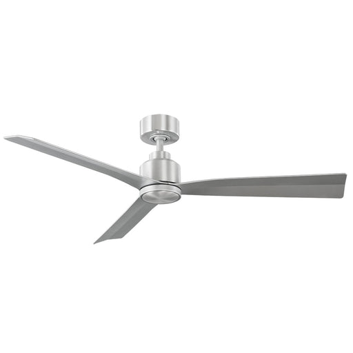 52 inch Clean Ceiling Fan shown with optional light cover in Brushed Nickel