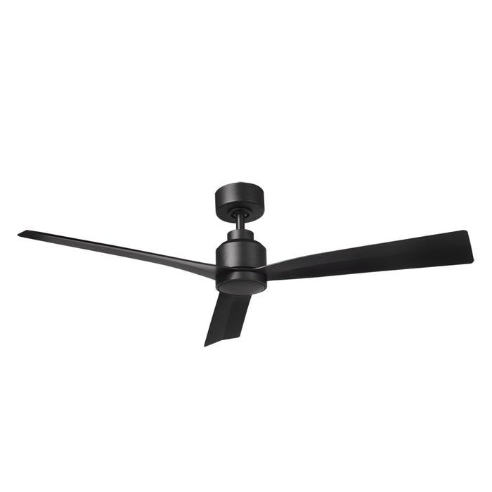 52 inch Clean Ceiling Fan shown with optional light cover in Matte Black