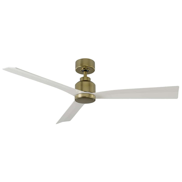 52 inch Clean Ceiling Fan in Soft Brass with Matte White Blades