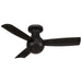 44 inch Orb Ceiling Fan Shown with Optional Light Cover in Matte Black