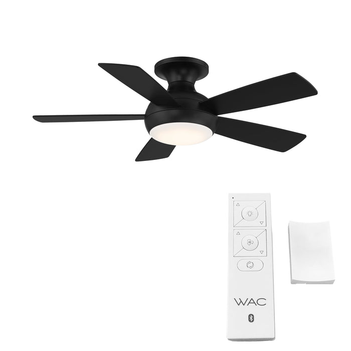 44 inch Odyssey Flush by WAC Smart Fans - Matte Black (Shown with Bluetooth Remote)