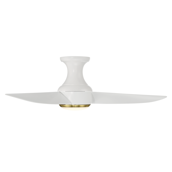 44 inch Corona by Modern Forms - Matte White with Soft Brass Trim