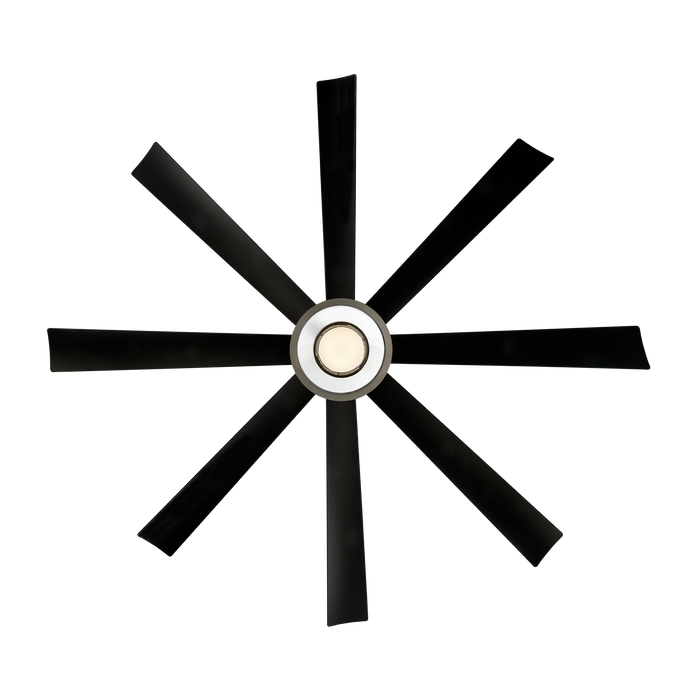 Ventilador de techo Aura de 72 pulgadas de Modern Forms - Níquel cepillado y negro mate