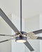 96 Loft LED by Monte Carlo - Midnight Black with Brushed Steel Hanging from Ceiling