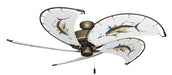 52 inch Nautical Dixie Belle Antique Bronze Ceiling Fan - Tuna - Game Fish of the Florida Keys Custom Canvas Blades
