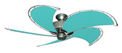 52 inch Nautical Dixie Belle Brushed Nickel Ceiling Fan - Sunbrella Aruba Canvas Blades