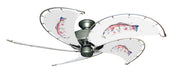 52 inch Nautical Dixie Belle Brushed Nickel Ceiling Fan - Permit - Game Fish of the Florida Keys Custom Canvas Blades