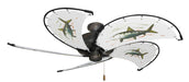 52 inch Nautical Dixie Belle Oil Rubbed Bronze Ceiling Fan - Bonefish - Game Fish of the Florida Keys Custom Canvas Blades