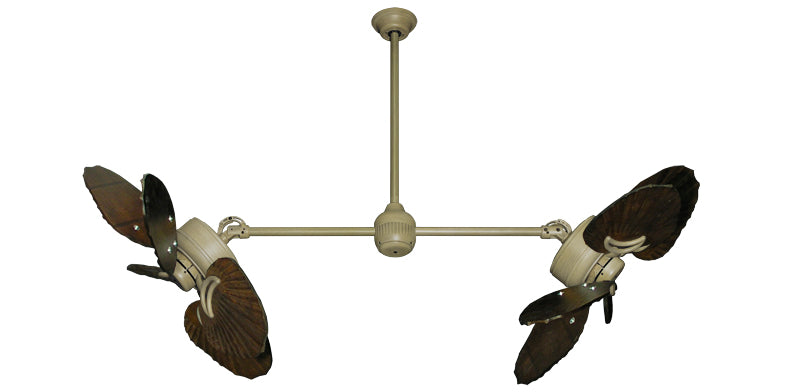 35 inch Twin Star III Double Ceiling Fan -  Driftwood with Arbor 600 Carved Blades