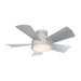 38 inch Vox Flush mount Ceiling Fan - Titanium Silver Finish Light On
