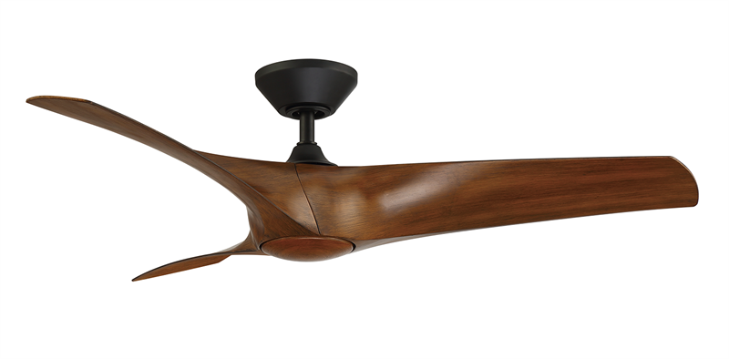 62 inch Zephyr Ceiling Fan by Modern Forms - Matte Black with Distressed Koa Blades