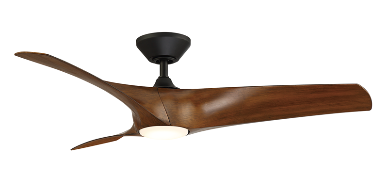 62 inch Zephyr Ceiling Fan by Modern Forms - Matte Black with Distressed Koa Blades