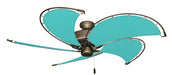 52 inch Nautical Dixie Belle Antique Bronze Ceiling Fan - Sunbrella Aruba Canvas Blades