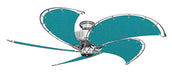 52 inch Nautical Dixie Belle Chrome Ceiling Fan - Sunbrella Turquoise Canvas Blades
