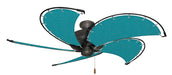 52 inch Nautical Dixie Belle Oil Rubbed Bronze Ceiling Fan - Sunbrella Turquoise Canvas Blades