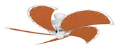 52 inch Nautical Dixie Belle Pure White Ceiling Fan - Sunbrella Rust Canvas Blades
