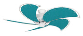 52 inch Nautical Dixie Belle Pure White Ceiling Fan - Sunbrella Turquoise Canvas Blades