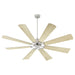 MOD 72 inch Damp-Rated Ceiling Fan - Satin Nickel