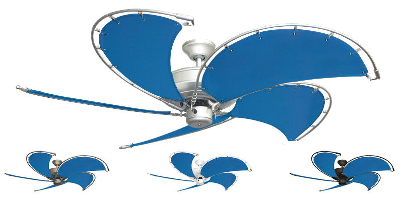 52 inch Raindance Nautical Ceiling Fan - Sunbrella Capri Custom Canvas Blades