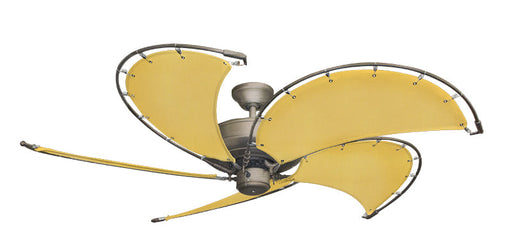 52 inch Raindance Nautical Ceiling Fan in Antique Bronze - Sunbrella Buttercup Canvas Blades