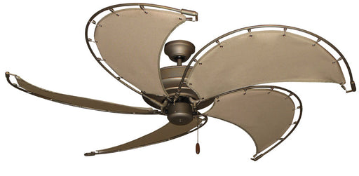 52 inch Raindance Nautical Ceiling Fan in Antique Bronze - Classic Khaki Canvas Blades