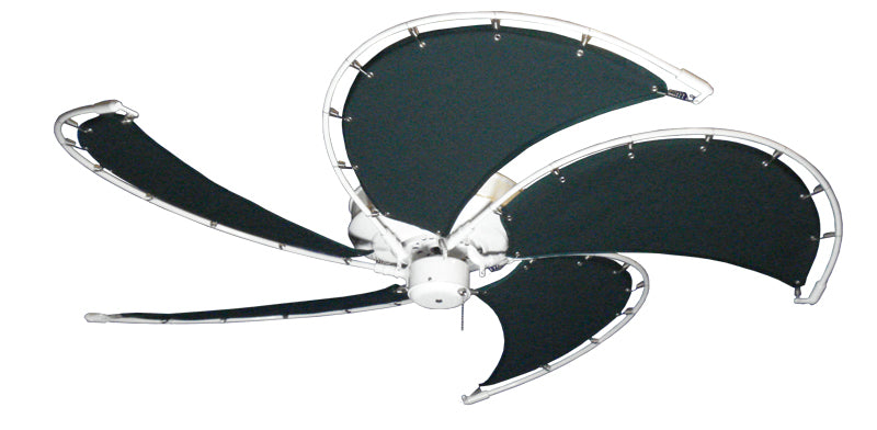 52 inch Raindance Nautical Ceiling Fan in Pure White - Classic Green Canvas Blades
