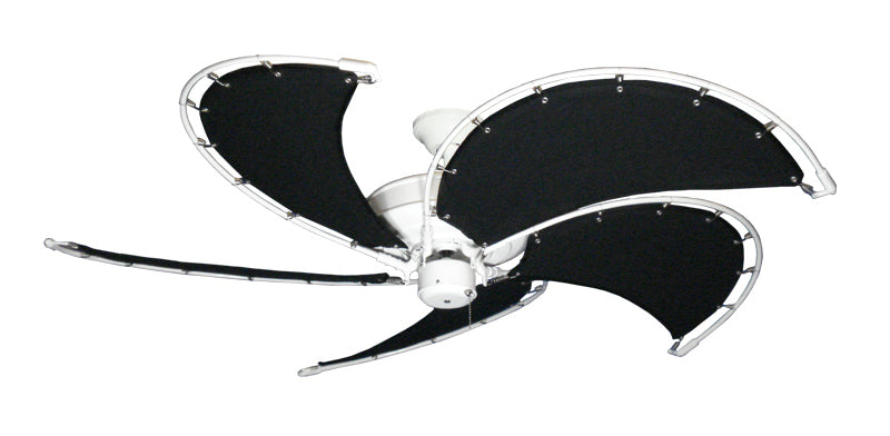 52 inch Raindance Nautical Ceiling Fan in Pure White - Classic Black Canvas Blade