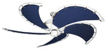 52 inch Raindance Nautical Ceiling Fan in Pure White - Classic Blue Canvas Blades