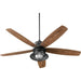 Portico 60 inch Outdoor Ceiling Fan by Quorum - Black with Walnut Blades