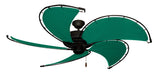 52 inch Raindance Nautical in Matte Black Ceiling Fan -  Sunbrella Seagrass Green Canvas Blades