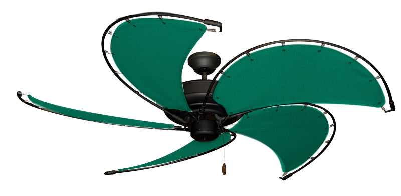 52 inch Raindance Nautical in Oil Rubbed Bronze Ceiling Fan -  Sunbrella Seagrass Green Canvas Blades