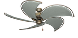 52 inch Raindance Antique Bronze Nautical Ceiling Fan - Classic Gray Canvas Blades