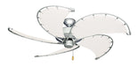 52 inch Raindance Nautical Ceiling Fan in Brushed Nickel - Classic White Canvas Blades