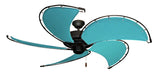 52 inch Raindance Nautical Ceiling Fan Oil Rubbed Bronze - Sunbrella Aruba Custom Canvas Blades