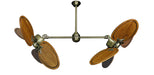 50 inch Twin Star III Double Ceiling Fan - Arbor 950 Oak Blades, Antique Brass Finish