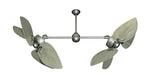50 inch Twin Star III Double Ceiling Fan - Bombay Driftwood Blades, Brushed Nickel Motor Finish