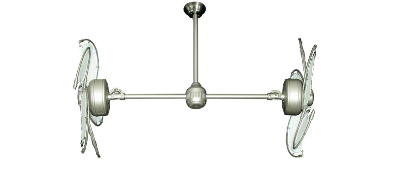 30 inch Twin Star III by Gulf Coast Fans - Brushed Nickel with Nautical White Blades