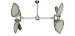 50 inch Twin Star III Double Ceiling Fan - Bombay Brushed Nickel Blades, Brushed Nickel Motor Finish