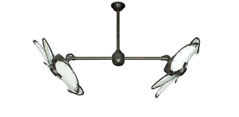 30 inch Twin Star III by Gulf Coast Fans - Oil Rubbed Bronze with Nautical White Blades