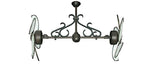 30 inch Twin Star III Double Ceiling Fan - Nautical White Blades, Oil Rubbed Bronze Motor Finish and Decorative Scroll